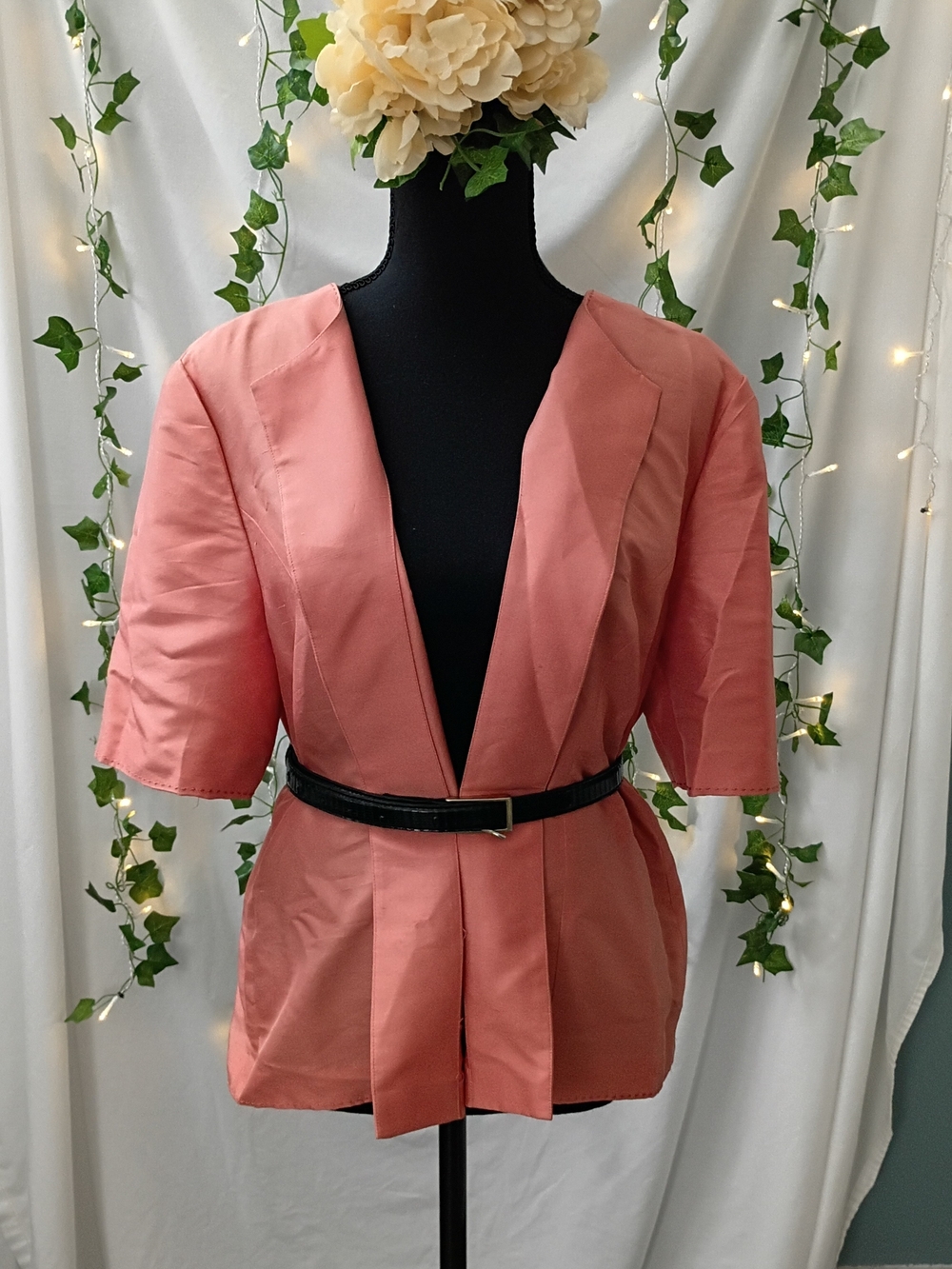 Shomi Women's Salmon Pink Short Sleeve Jacket